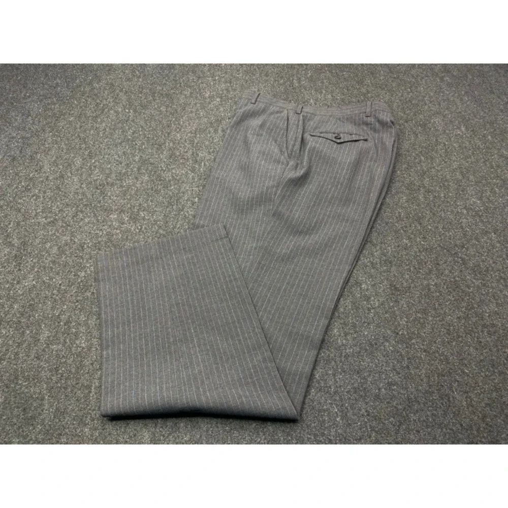 Austin Reed Pinstripe Blazer Men Size 46L Charcoal Grey Wool Blend Two Button